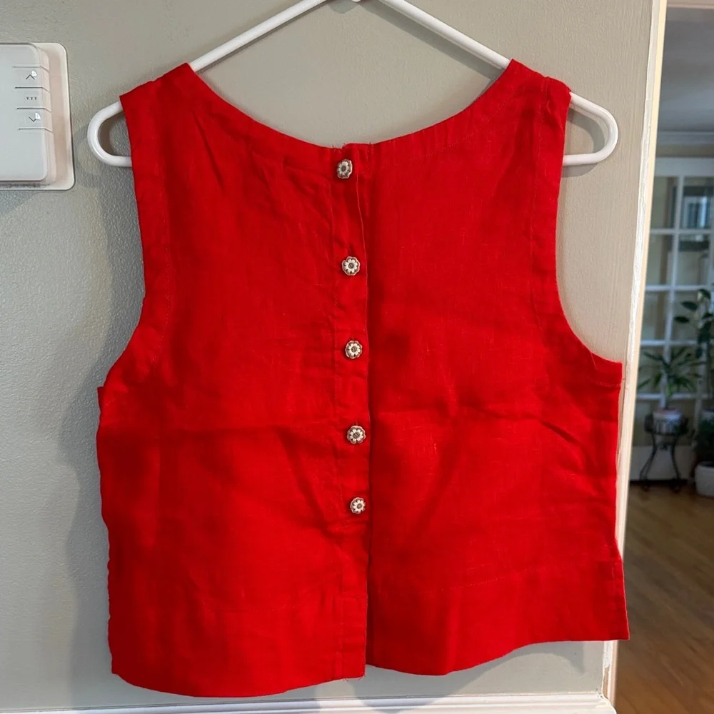 C&C California Red Sleeveless Cropped Tank Top - Picture 2 of 6